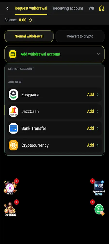 666A withdrawal process using EasyPaisa wallet in Pakistan