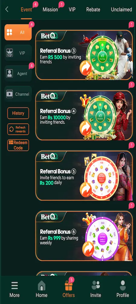 BetQQ Game Offers