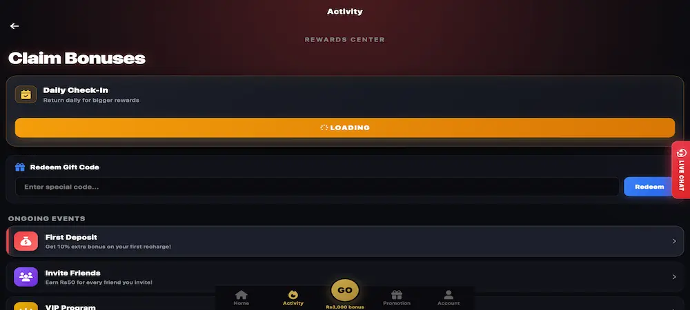 Game 707 Claimed Bonuses