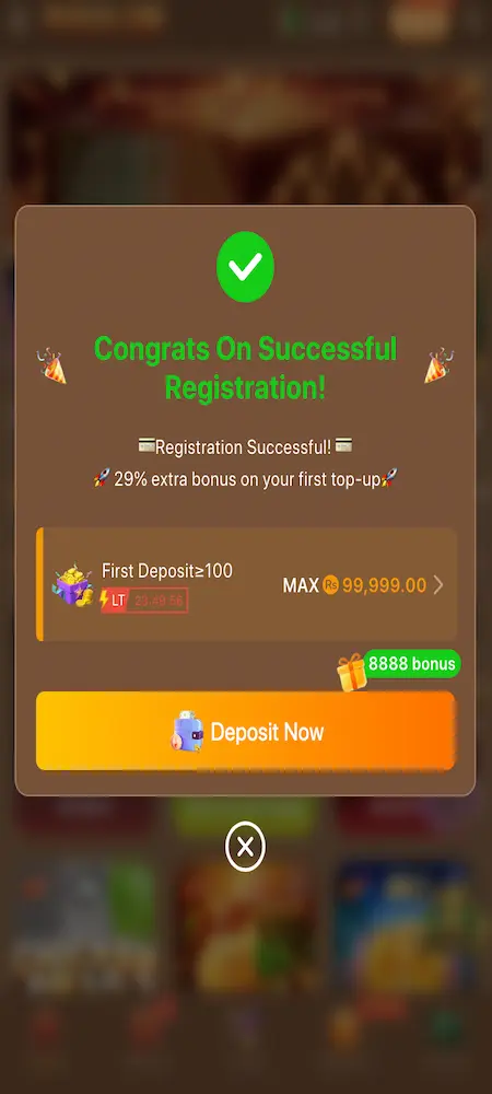 PKR656 Game registration reward